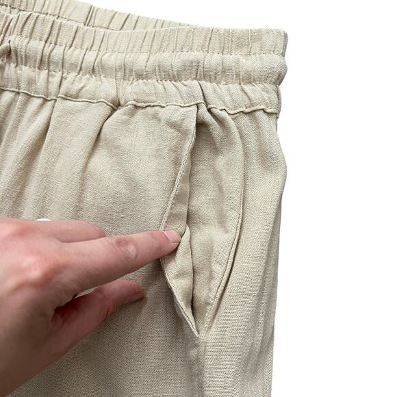 Love Tree Anthropologie Lined Blend Elastic Waist Tan Lounge Pull On Pants Large - Picture 3 of 8